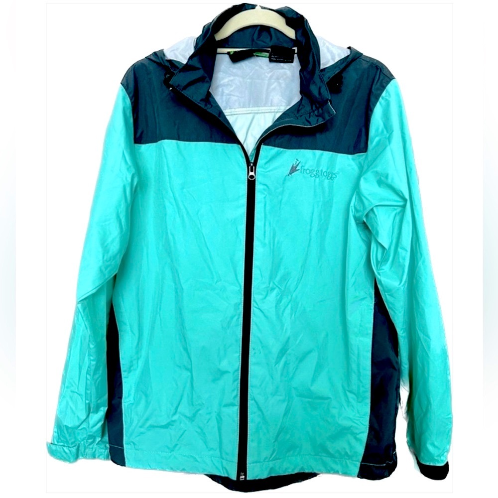 Seafoam Blue Raincoat Jacket Windbreaker Water Resistant Outdoor Coat
